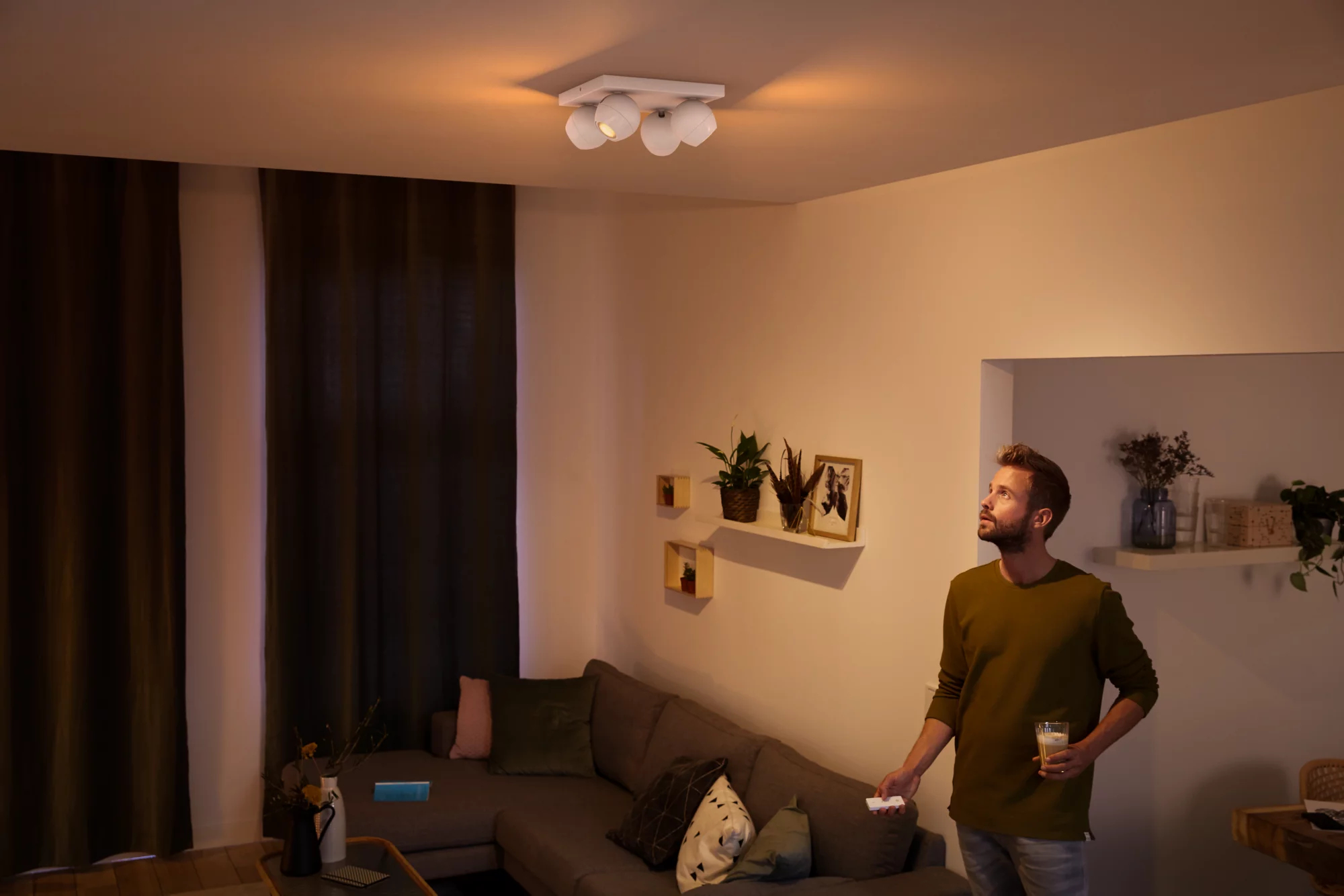 Philips by Signify Philips Hue White ambience Buckram quadruple spotlight – image 2