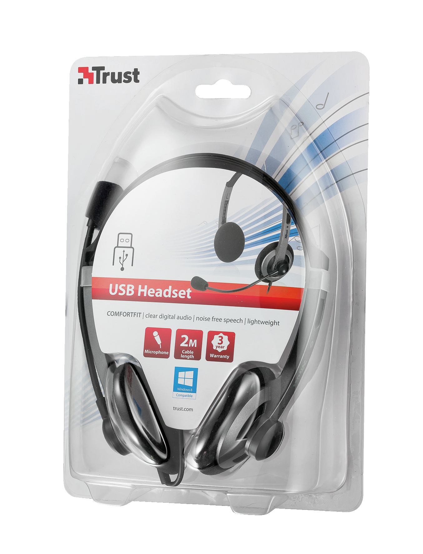 Trust ComfortFit Headset Wired Head-band Calls/Music Black, Grey – image 3