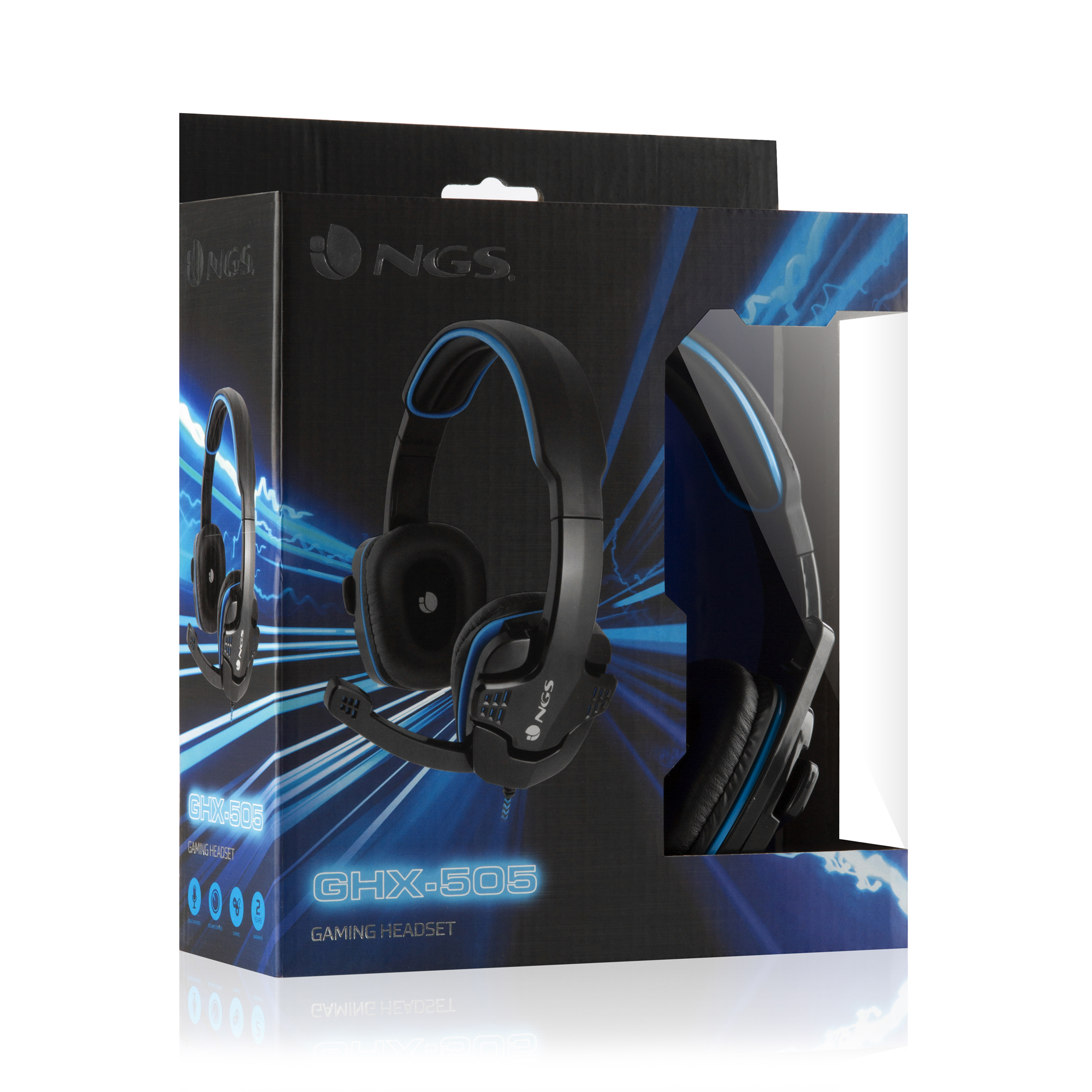 NGS GHX-505 headphones/headset Wired Head-band Gaming Black, Blue – image 5