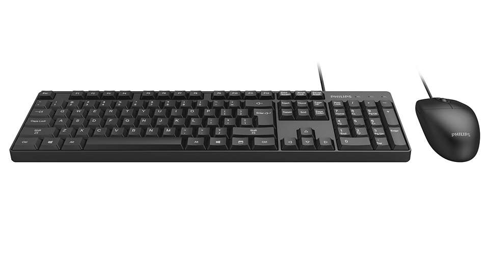 Philips 200 Series SPT6254/39 keyboard Mouse included Home USB Black – image 2