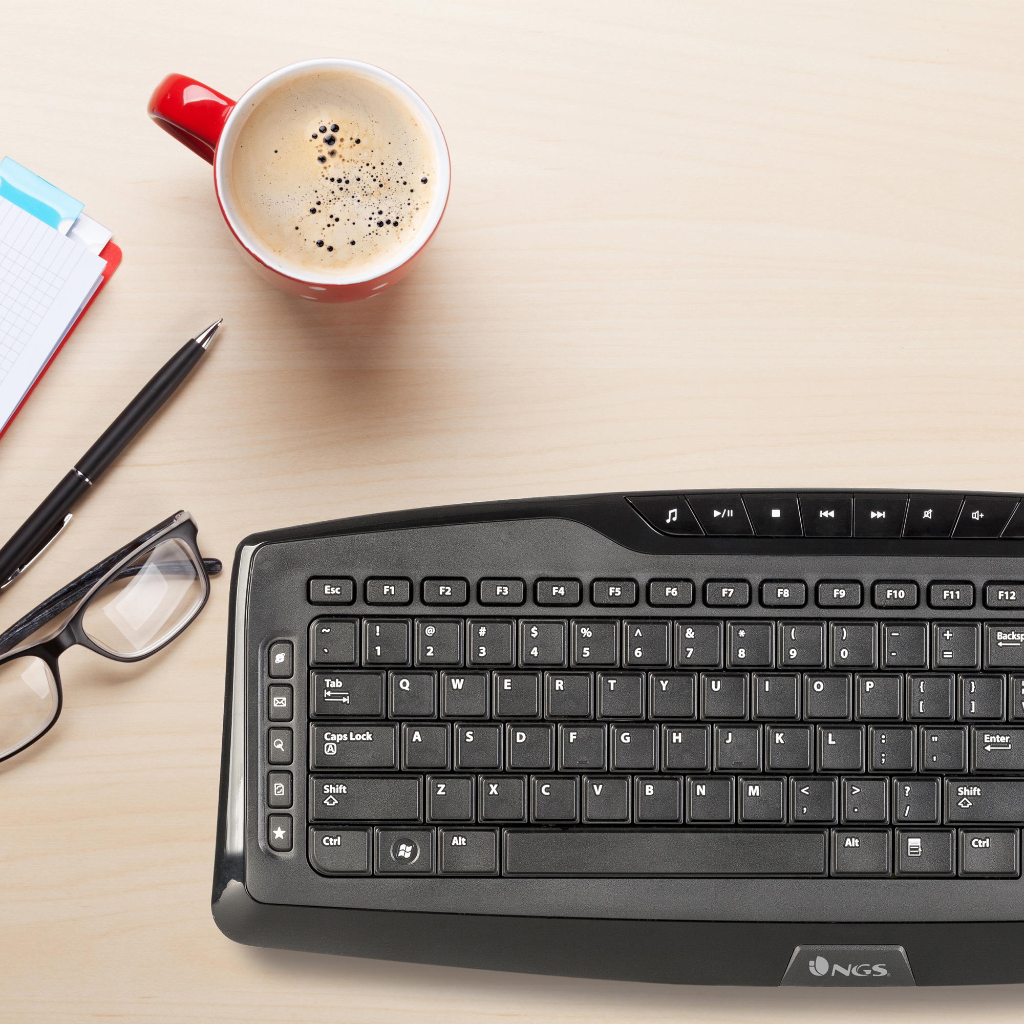 NGS Squad keyboard Office USB QWERTY Spanish Black – image 5