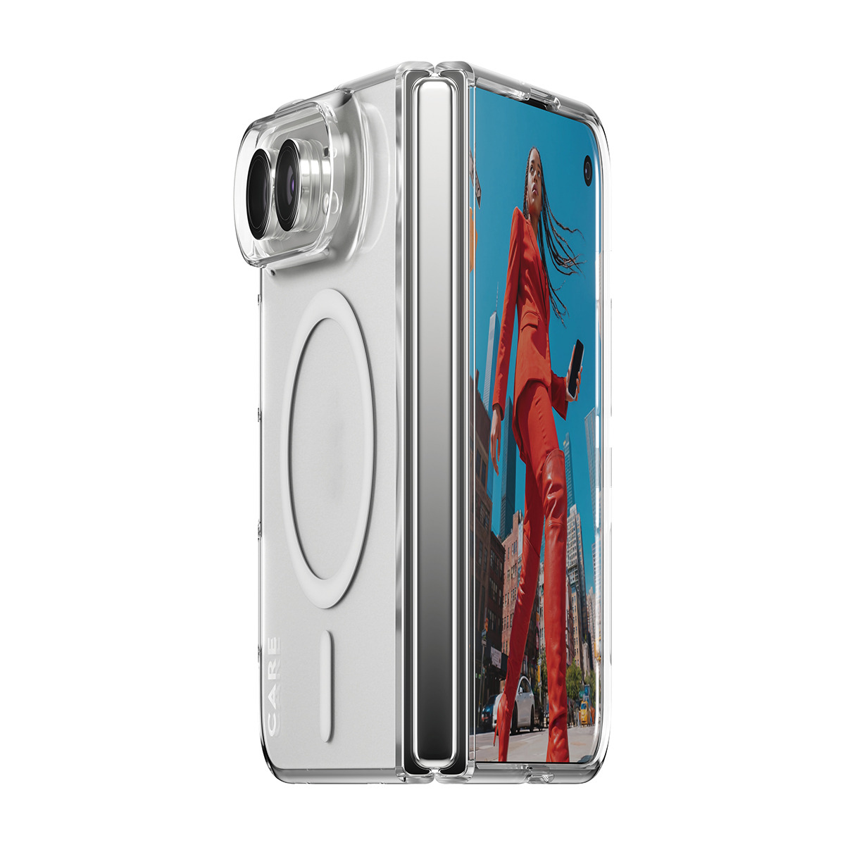 PanzerGlass CARE™ by PanzerGlass® SL1M Case Transparent w. White MagSafe iPhone Duo – image 1