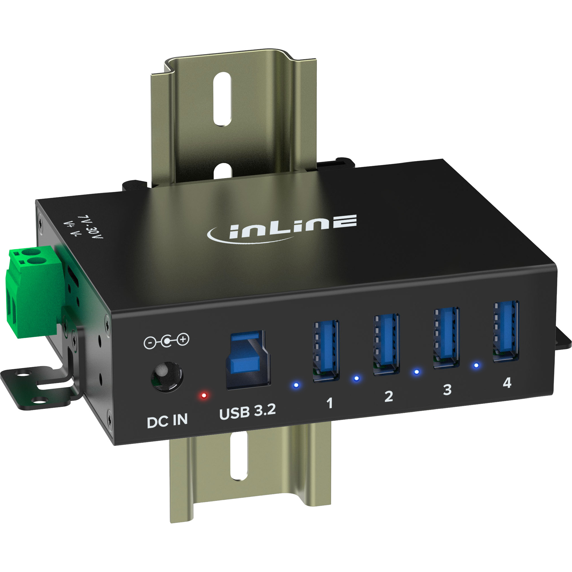 InLine 35396A interface hub USB 3.2 Gen 1 (3.1 Gen 1) Type-B 5000 Mbit/s Black – image 3