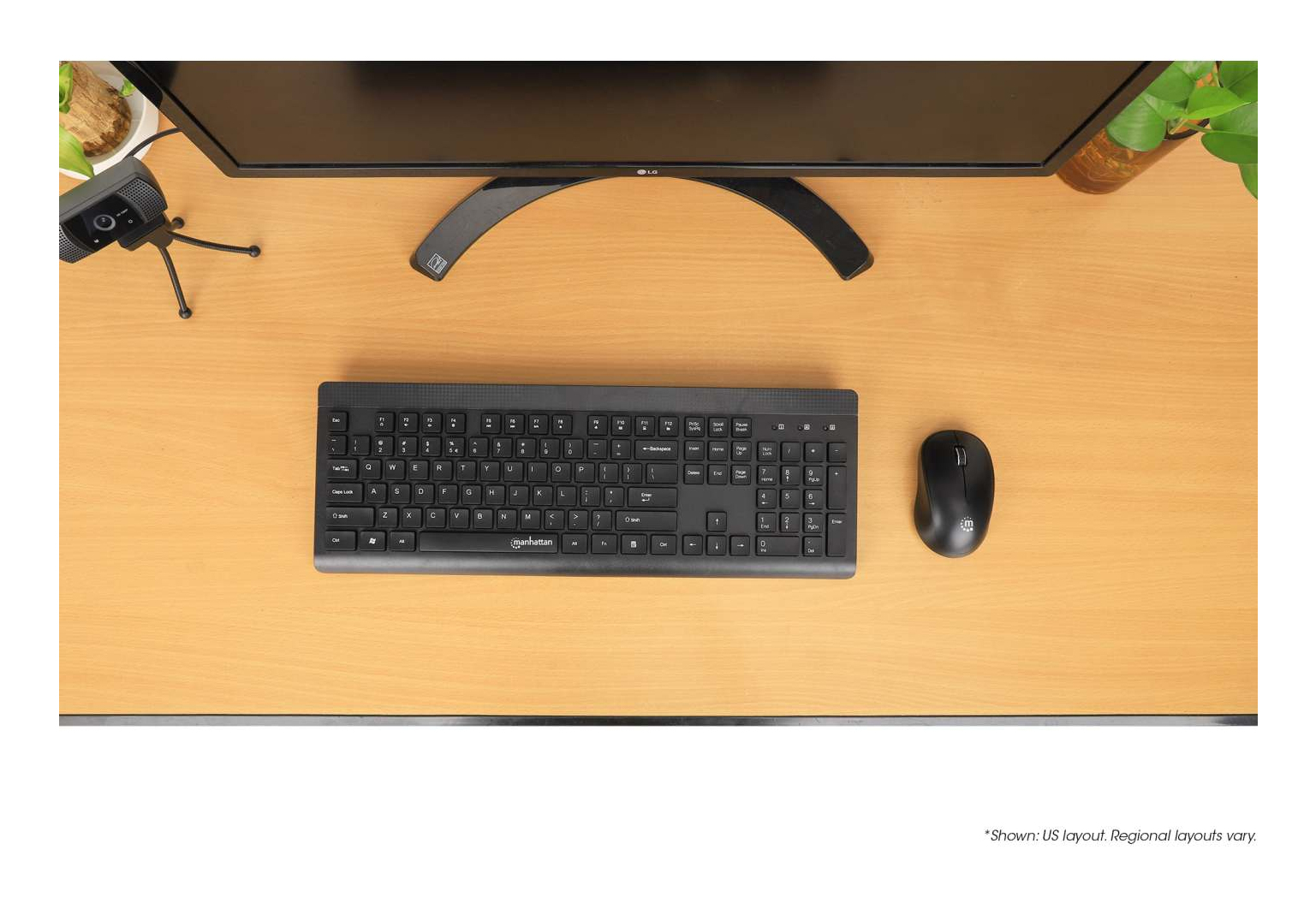 Manhattan MWK7350 Wireless USB Keyboard and Mouse Combo Set, One Single USB-A Nano Receiver for Both Devices, Full-Size Wireless Keyboard with 12 Multimedia/Fun – image 9