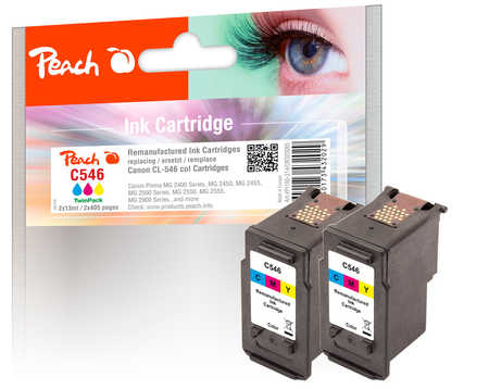 Peach 320085 ink cartridge 2 pc(s) Compatible Cyan, Magenta, Yellow