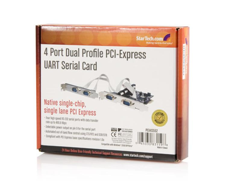 StarTech.com 4 Port Native PCI Express RS232 Serial Adapter Card with 16550 UART – image 6