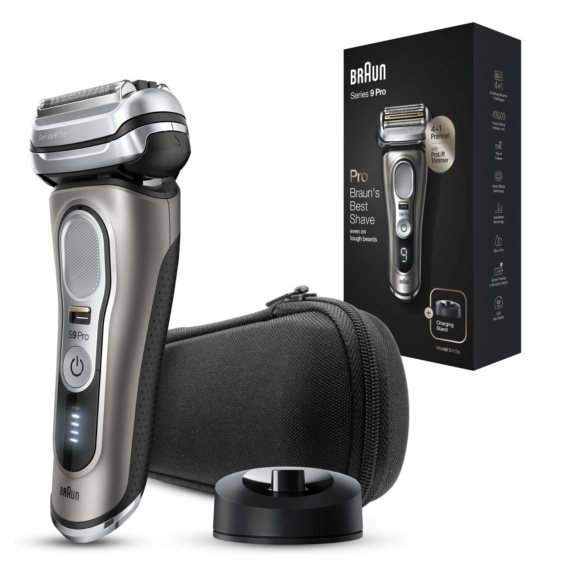 Braun Series 9 9415s Foil shaver Trimmer Black, Silver – image 3