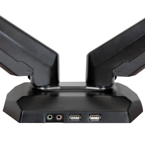 Image secondaire de StarTech.com Support de bureau pour 2 écrans avec 2 ports USB et audio passthrough intégrés