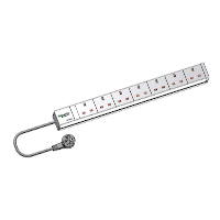 Schneider Actassi - Power distribution strip (rack-mountable) - AC 240 V - output connectors: 7 - 1U - 19" - 3 m cord - United Kingdom - aluminium
