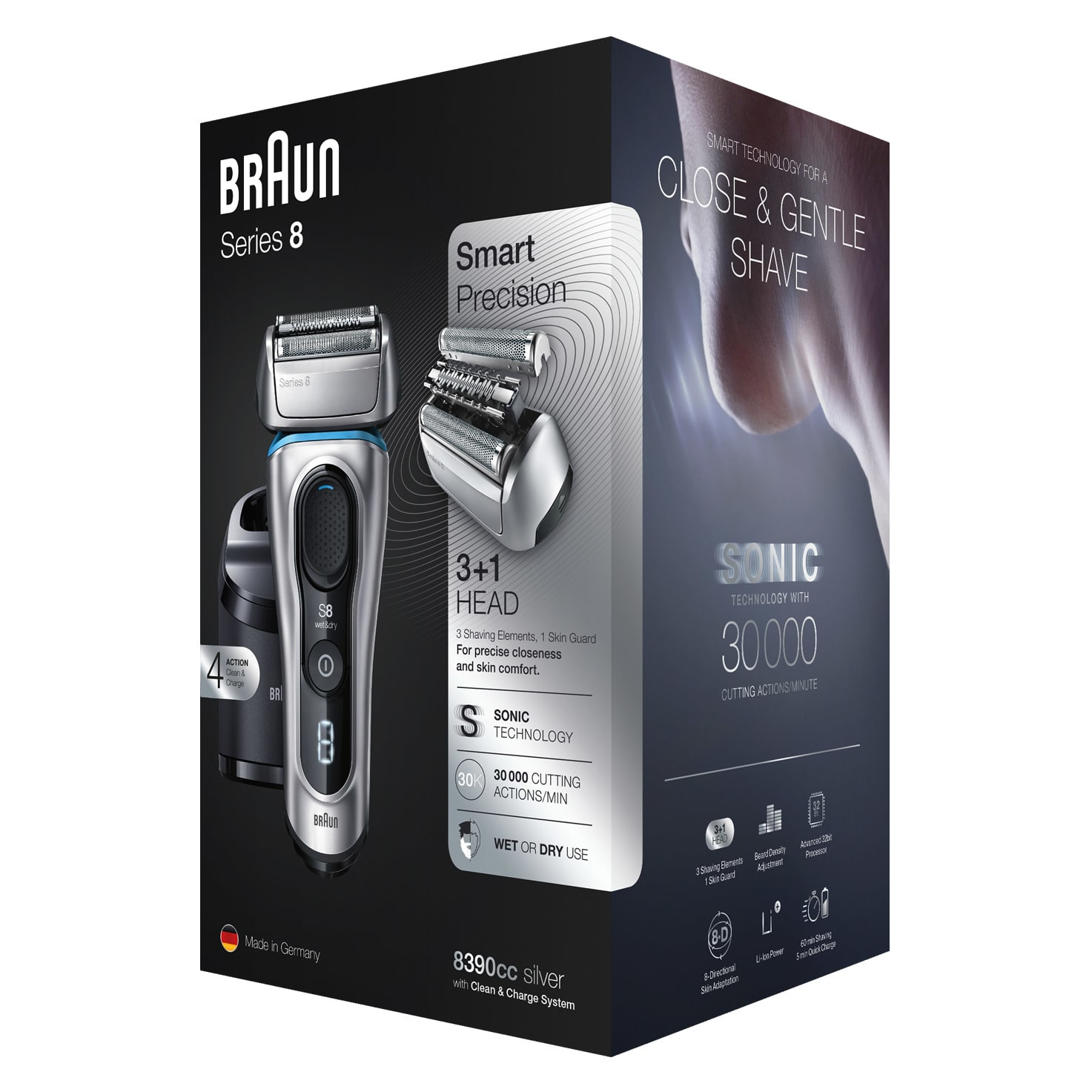 Braun Series 8 8390cc Rotation shaver Trimmer Silver – image 6