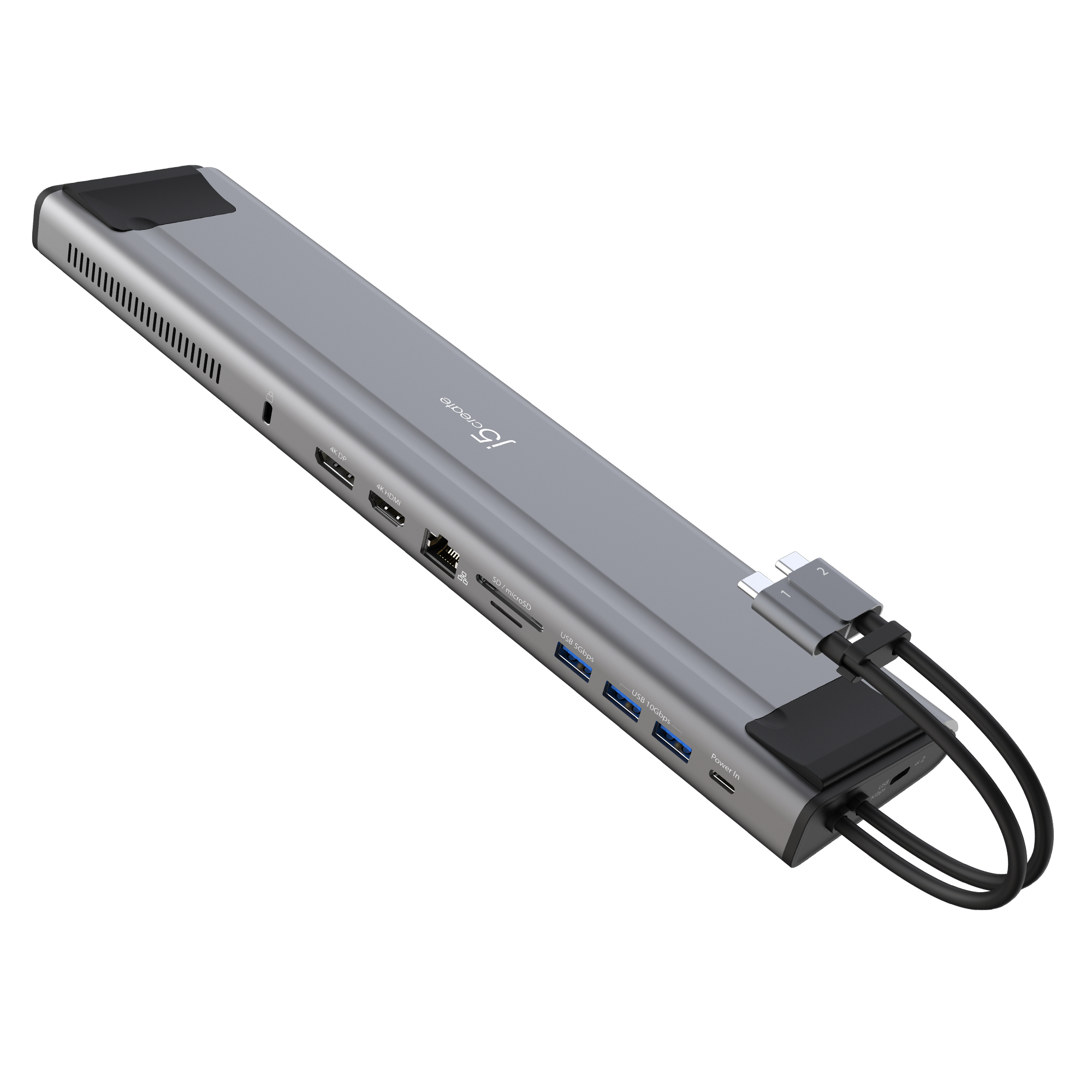 j5create JCD552 M.2 NVMe® USB-C® Gen 2 Docking Station, Silver and Black – image 1