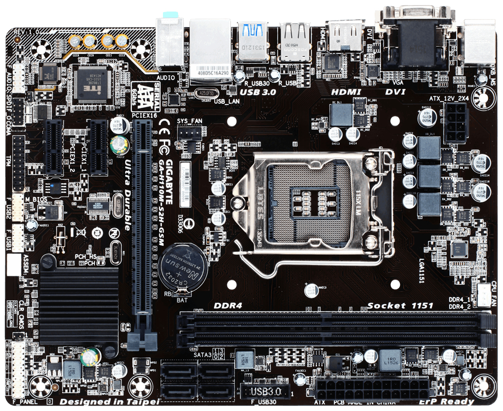 GIGABYTE GA-H110M-S2H-GSM motherboard Intel® H110 LGA 1151 (Socket H4) micro ATX – image 2