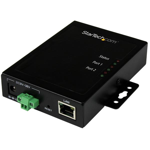 StarTech.com Seriell-till-IP Ethernet-enhetsserver med 2 portar - RS232 - metall och monterbar