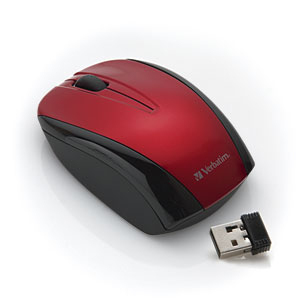 Verbatim Nano Wireless Notebook Optical Mouse - Red