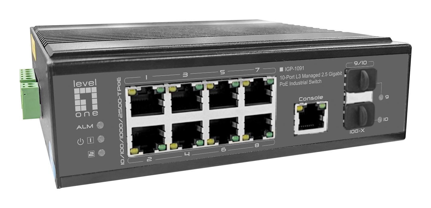 LevelOne IGP-1091 10-Port L3 Managed 2.5 Gigabit PoE Industrial Switch – image 4