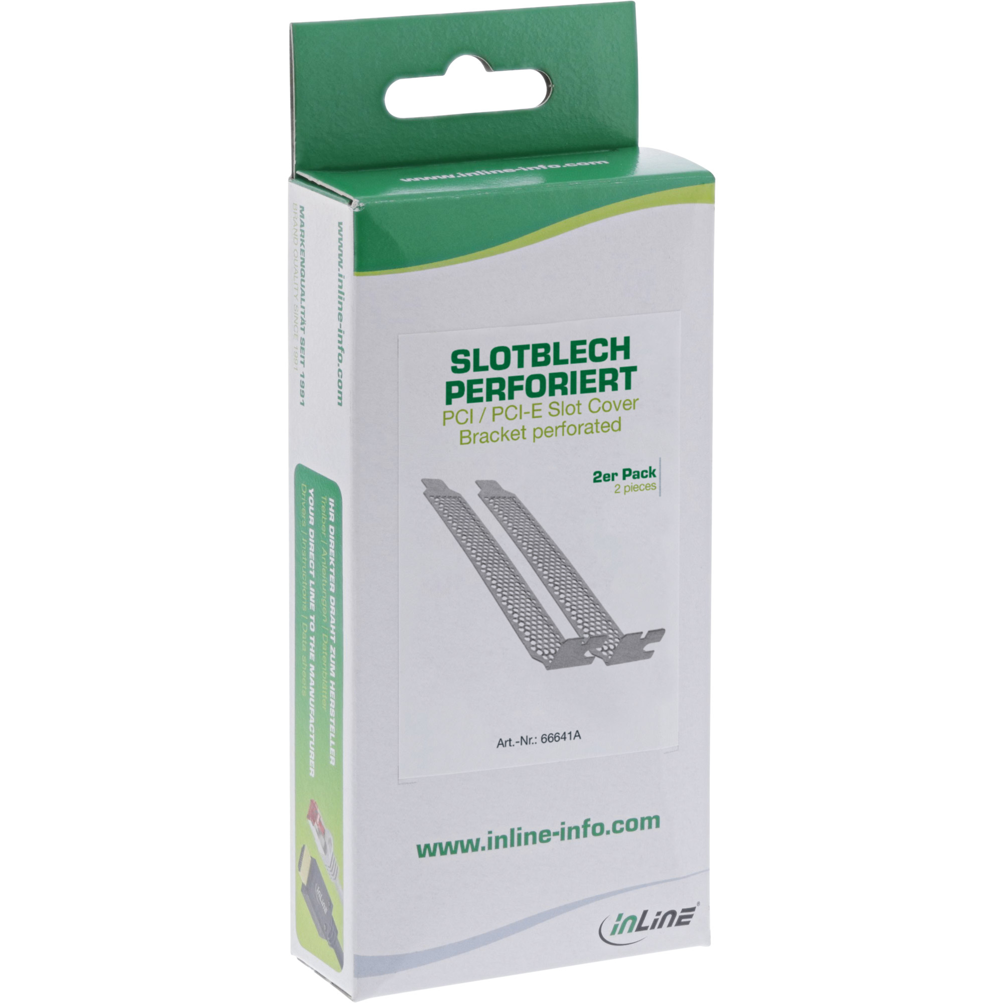 InLine PCI / PCI-E Slot Cover Bracket perforated 2pcs. Set – image 2