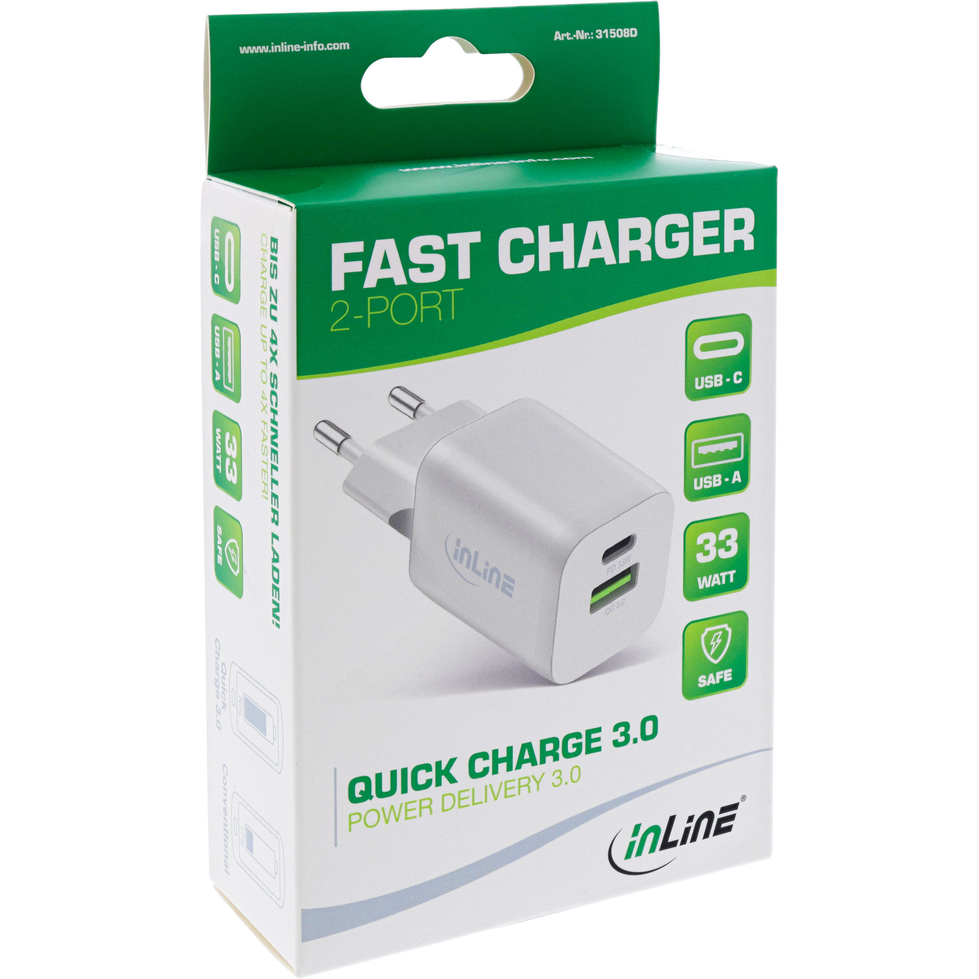 InLine USB power supply, charger USB-A + USB-C – image 5