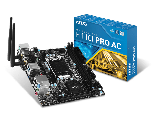 MSI H110I PRO AC motherboard Intel® H110 LGA 1151 (Socket H4) mini ITX image 1