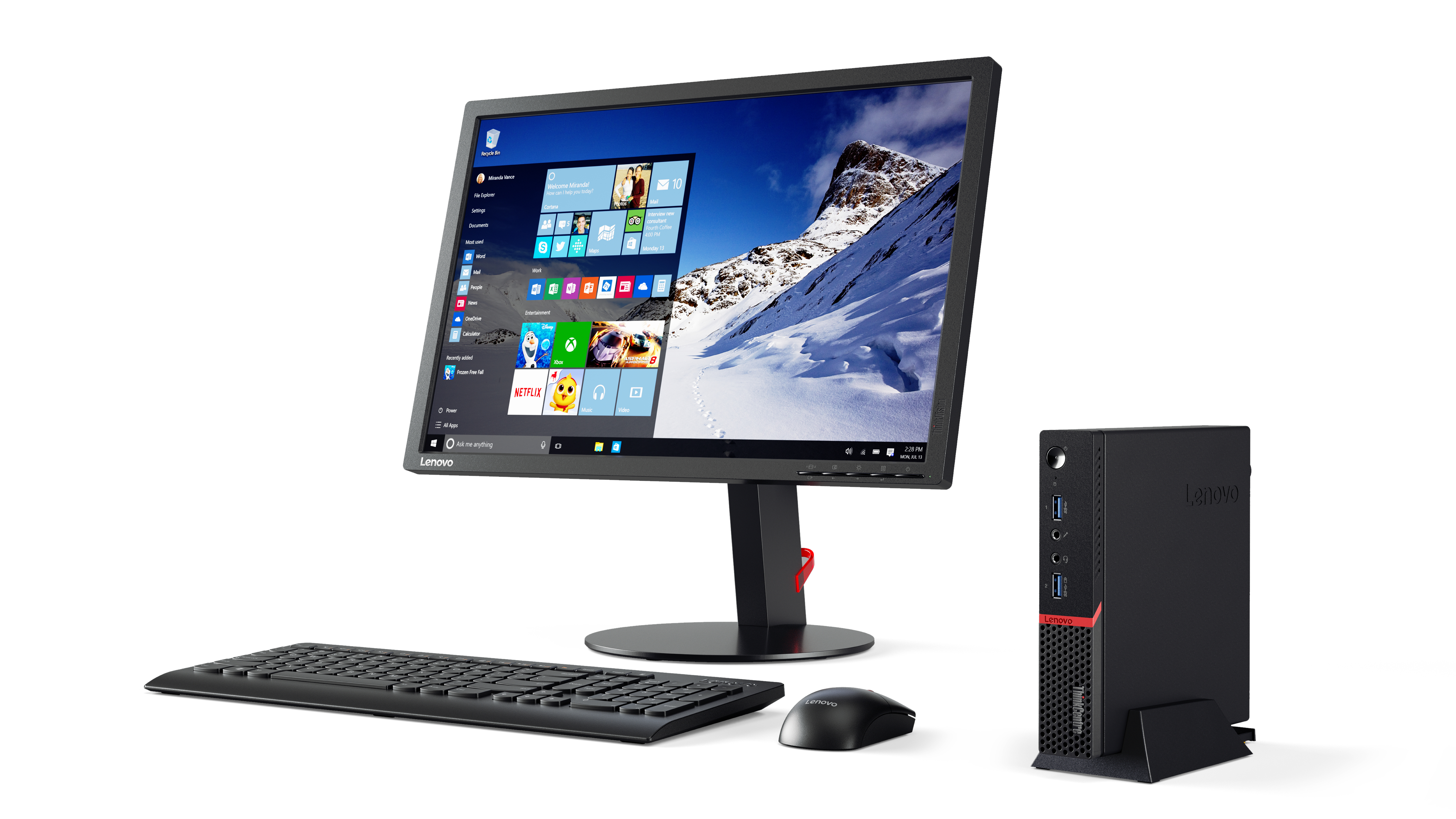 Lenovo ThinkCentre M700 Intel® Core™ i5 i5-6400T 4 GB DDR4-SDRAM 500 GB HDD Windows 7 Professional Mini PC Black image 3