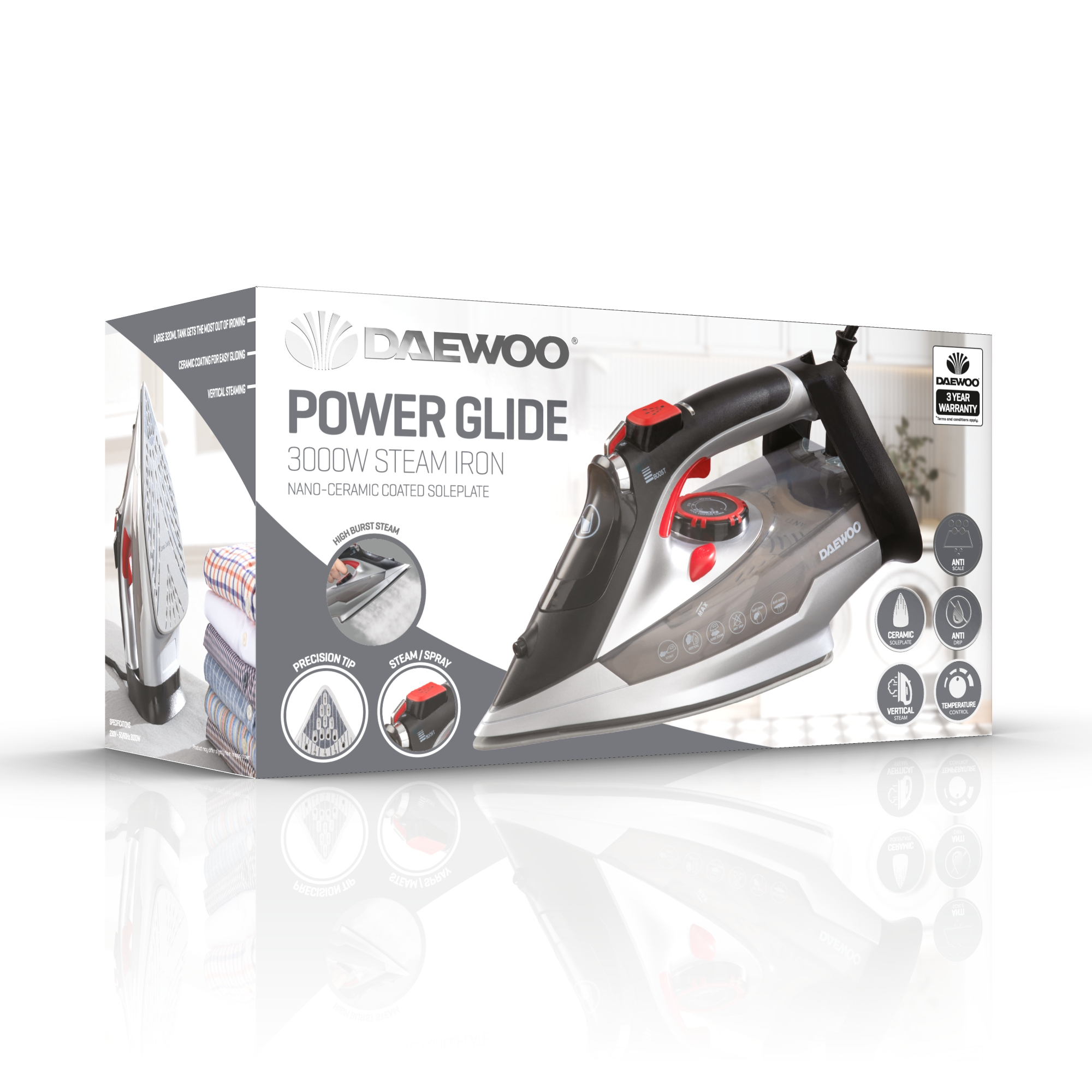 Daewoo SDA1591GE iron Dry & Steam iron Ceramic soleplate – image 1