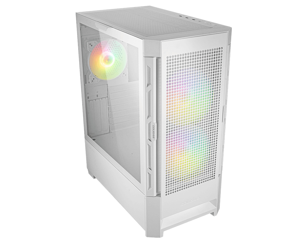 Gabinete Gamer COUGAR Duoface RGB - Media Torre - ATX/CEB/E-ATX/Micro ATX/Mini ITX - Panel Lateral - Blanco - 385ZD10.0003