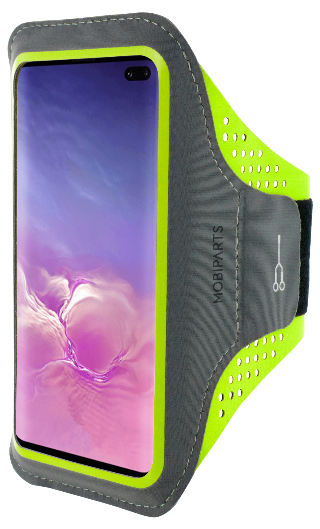 Mobiparts Comfort Fit Sport Armband Samsung Galaxy S10 Plus Neon Green – image 1