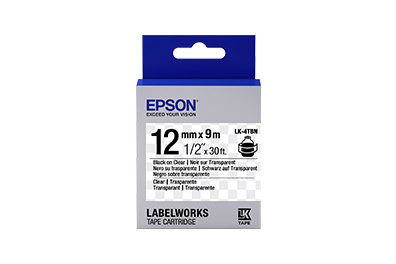 CINTA EPSON 12MM LK-4TBN NEGRO/TRANSP LK-4TBN - LK-4TBN