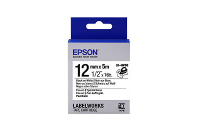 CINTA EPSON LABELWORKS NEGRO/BLANCO 12MM - LK-4WBQ