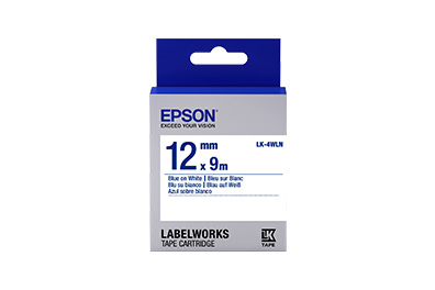 LK-4WLN LABELWORKS STANDARD TAPE LK-4WL n-bluewhite-12mm UPC 0010343927056