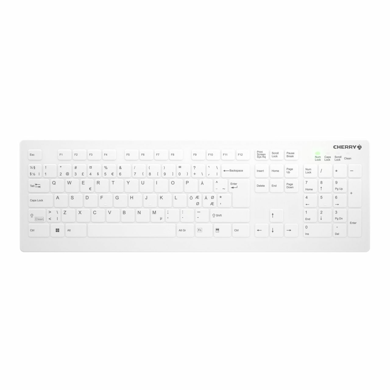 CHERRY AK-C8112 tastiera Medico RF Wireless QWERTY Nordic Bianco