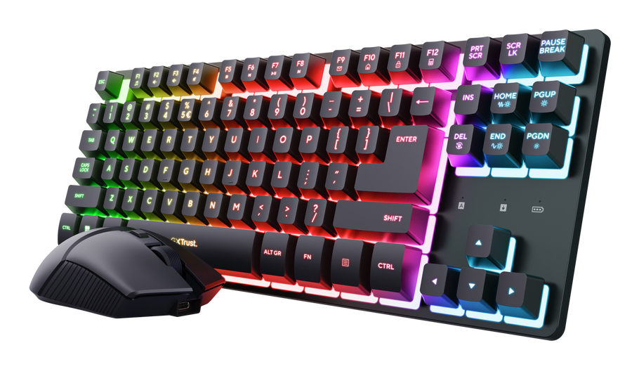 Tastatura+miš TRUST GXT 832 Thado Wireless TKL set/SRB/crna