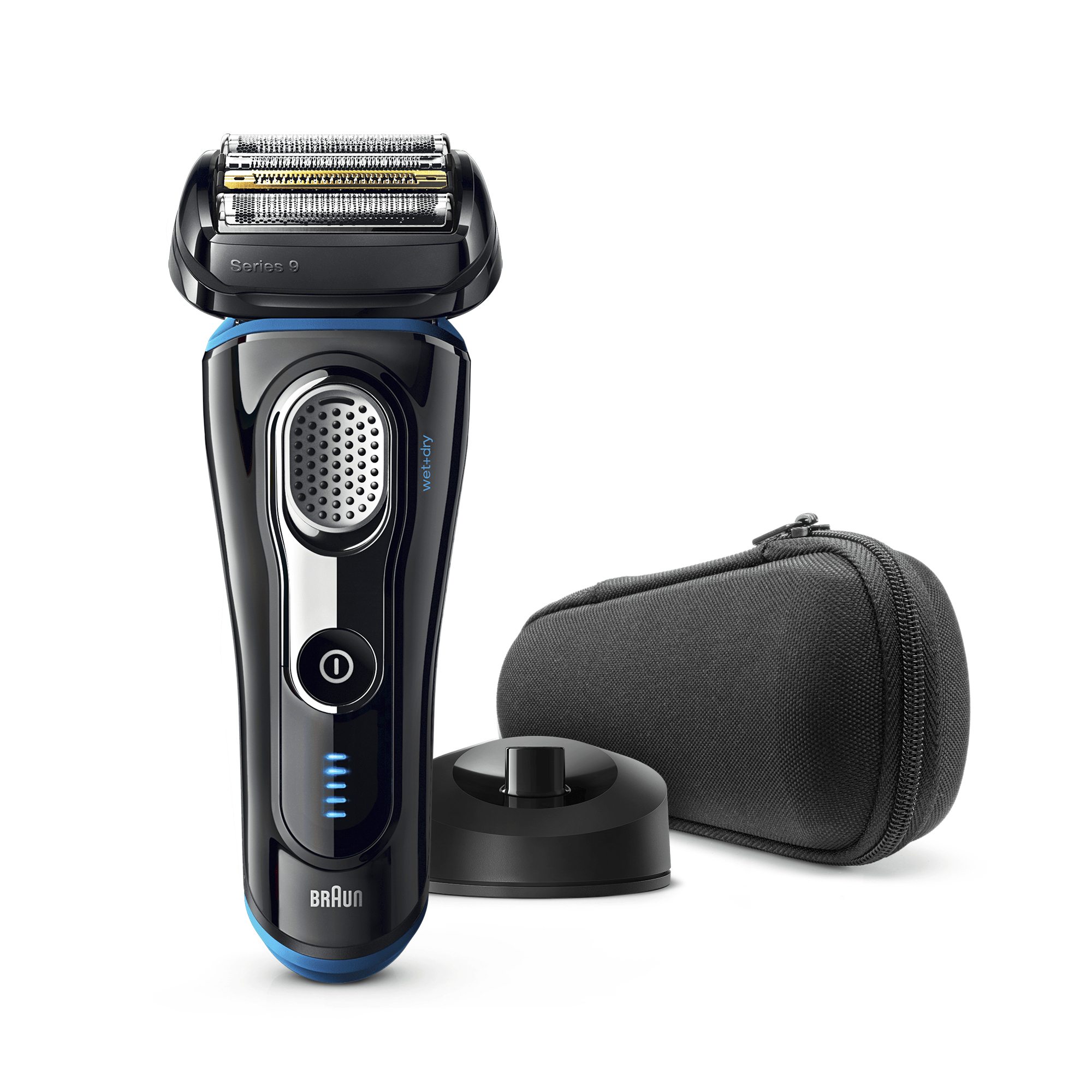 Braun Series 9 Electric Shaver for Men 9242s, Charging Stand and Travel Case - Black/Eloxal Blue – image 7