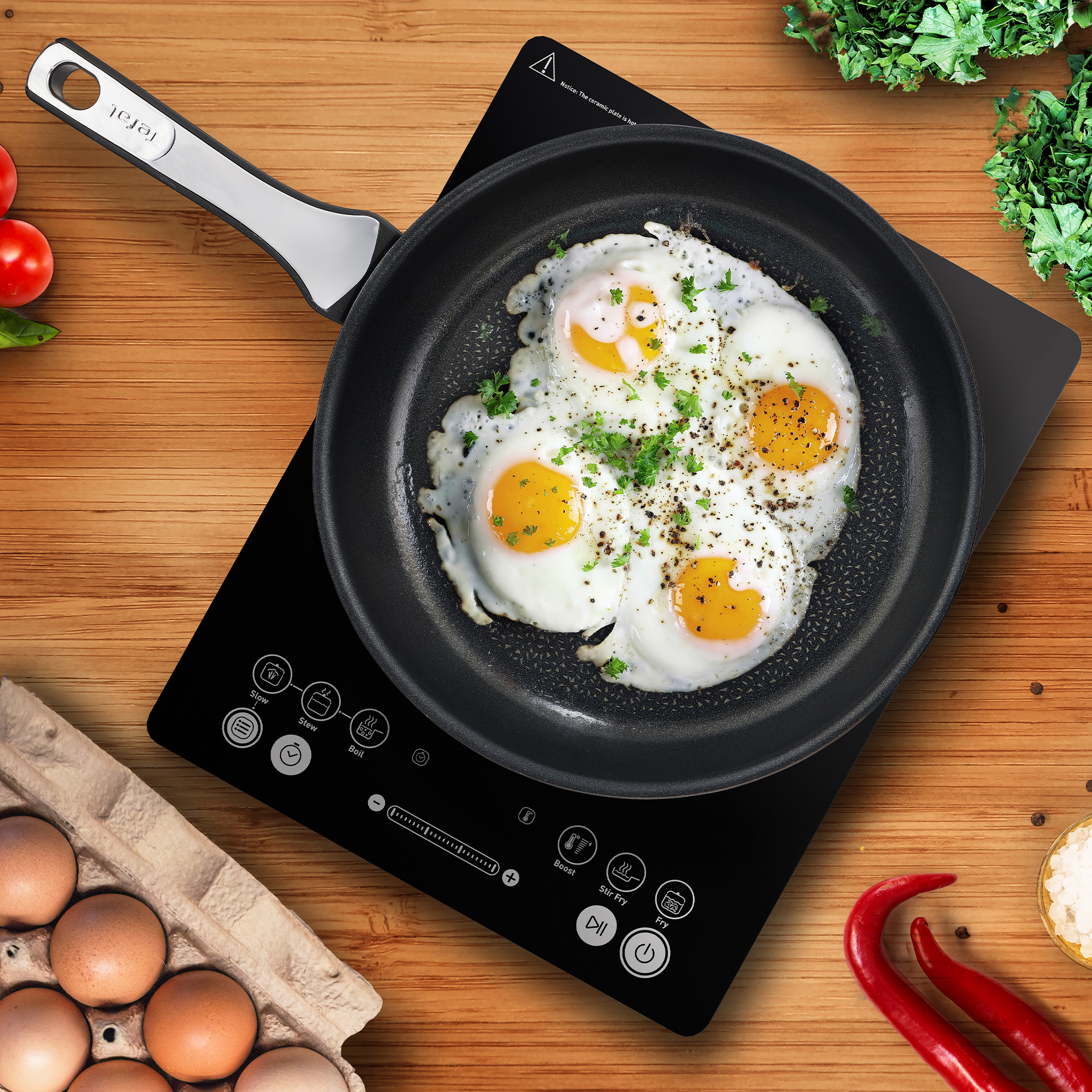 Tefal IH2108G1 hob Black Countertop – image 5