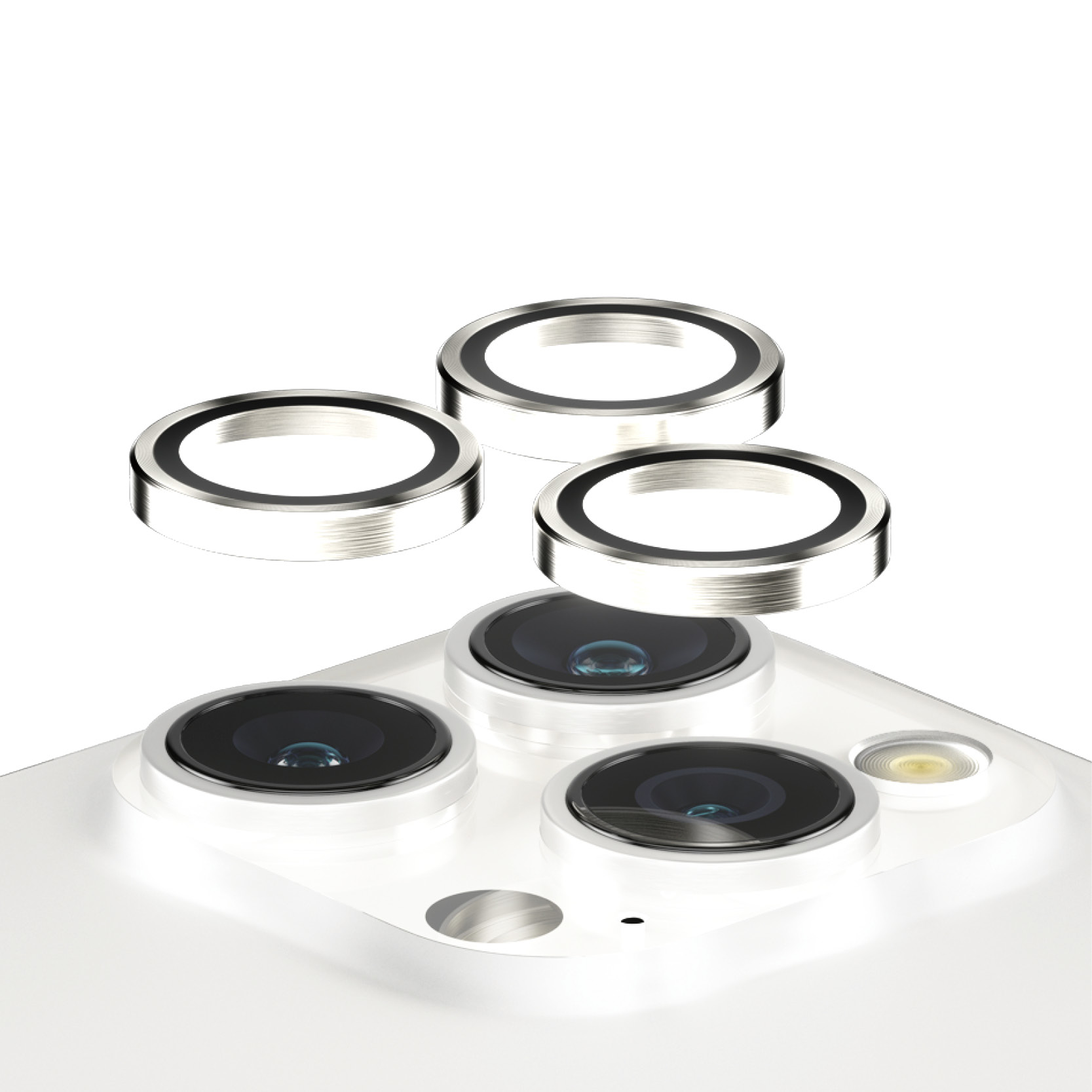 PanzerGlass ® Hoops® White Metal Camera Lens Protector iPhone 15 Pro | 15 Pro Max Selge ekraanikaitse Apple 1 tk