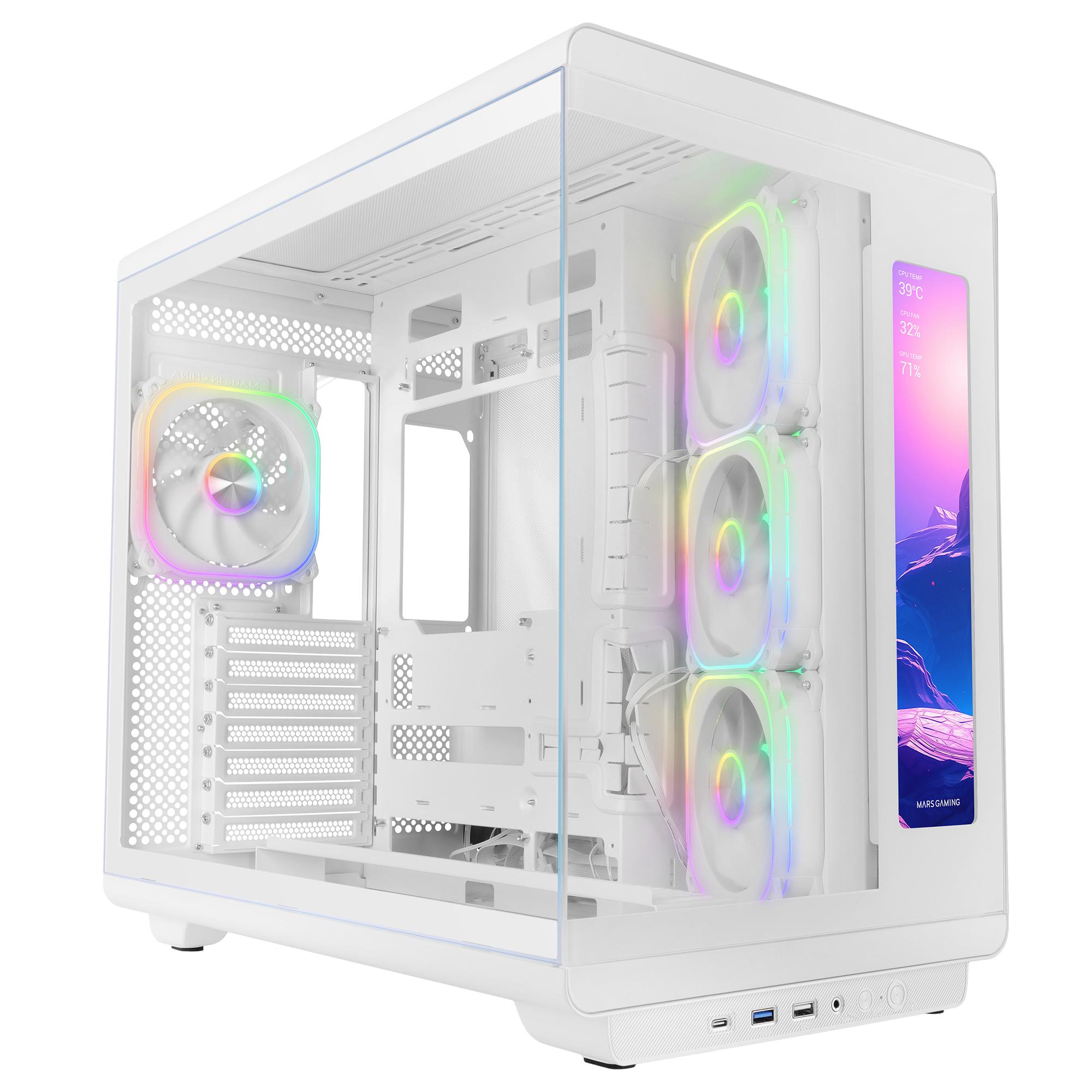 Mars Gaming MCREVMAXW computer case Midi Tower White image 1