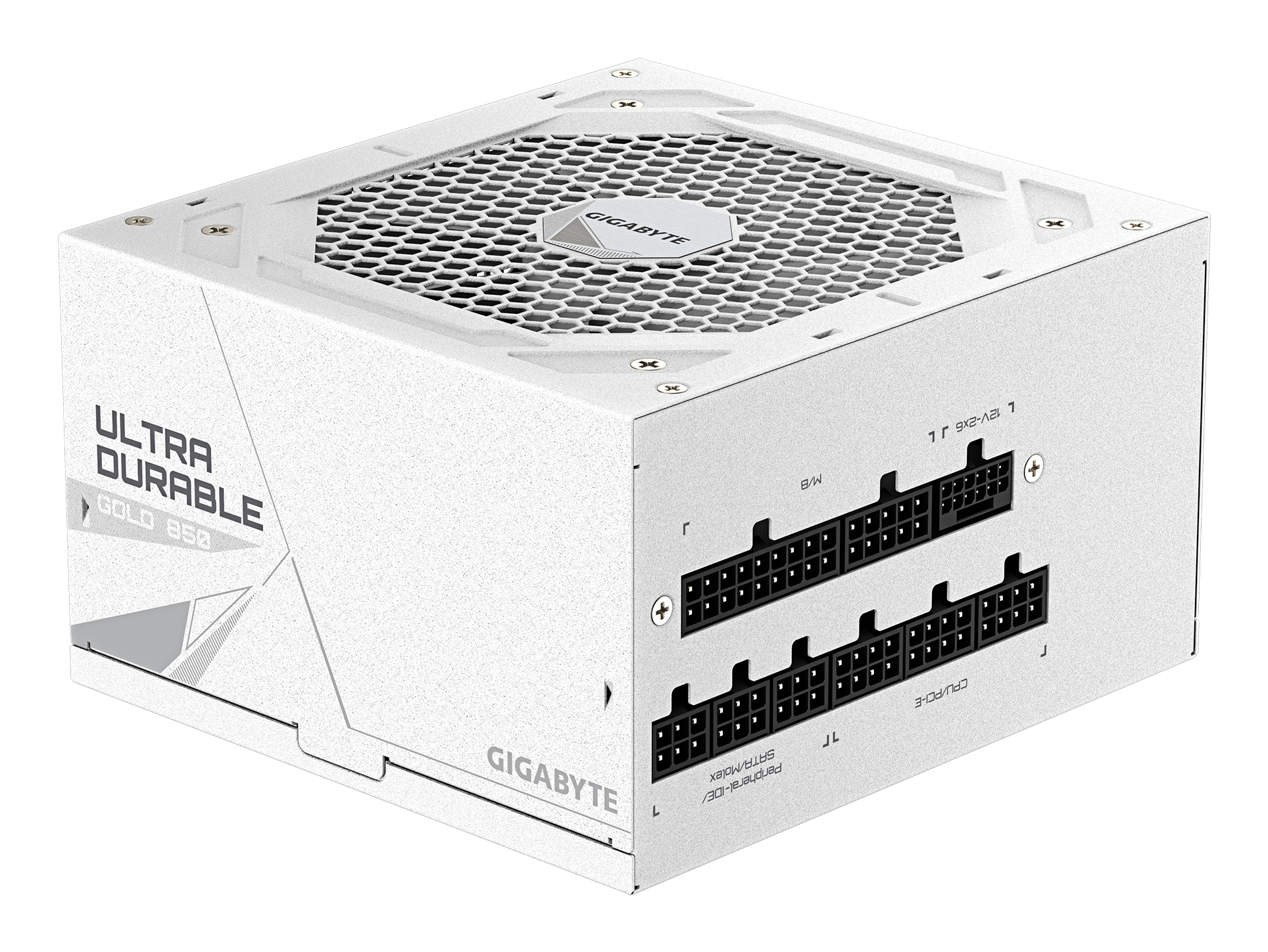Fuente de Poder 850W 80+Gold Gigabyte UD850GM PG5 V2 . 1x 24pin, 2x 8pin CPU, 4x 8pin PCIE, 1x 12VHPWR, Color Blanco