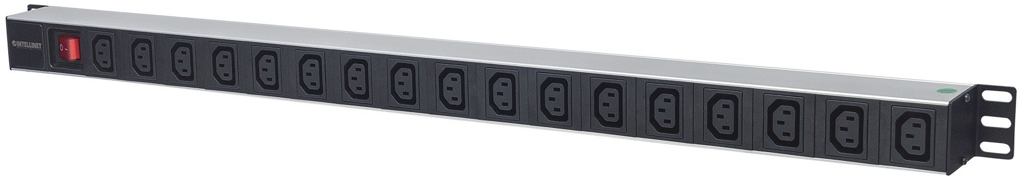 Intellinet Vertical Rackmount 17-Output C13 Power Distribution Unit (PDU), With Double-Air Switch, Removable Power Cable and Rear C14 Input (Euro 2-pin plug) – image 1