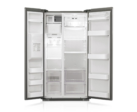 LG GS3159AVEV side-by-side refrigerator Freestanding Platinum – image 2