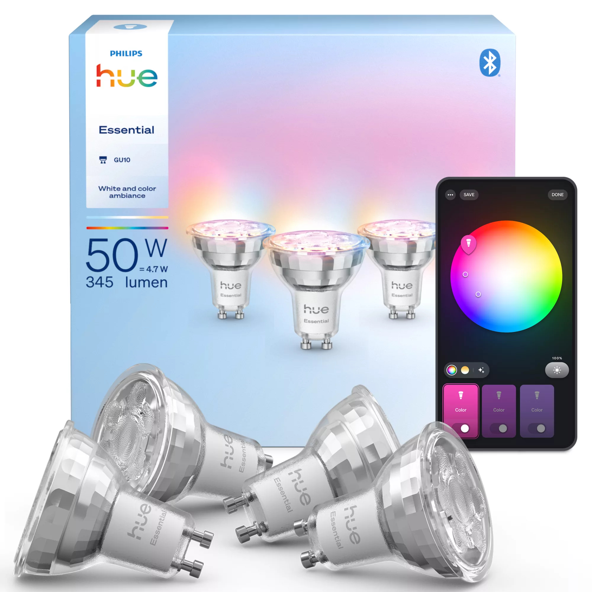 Philips by Signify Philips Hue White and colour ambience Essential GU10 – smart spotlight – 345 lm – – image 3