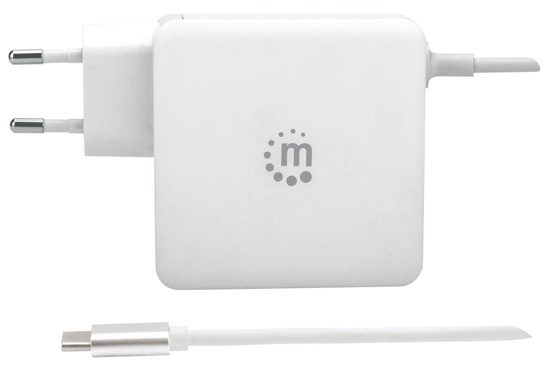 Manhattan Wall/Power Mobile Device Charger (Euro 2-pin), USB-C and USB-A ports, USB-C Output: – image 3