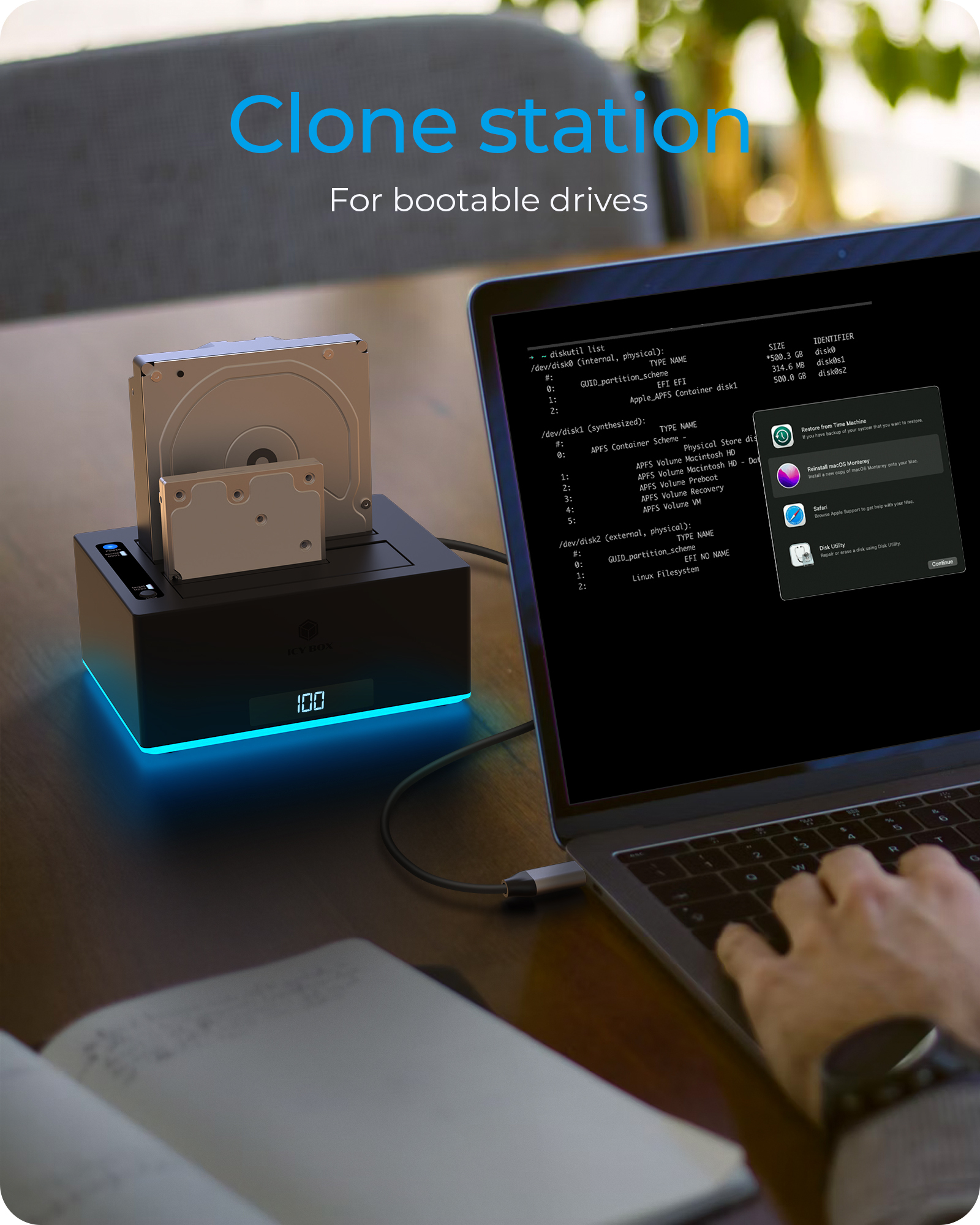 ICY BOX IB-127CL-U3 USB 3.2 Gen 1 (3.1 Gen 1) Type-B Black – image 2