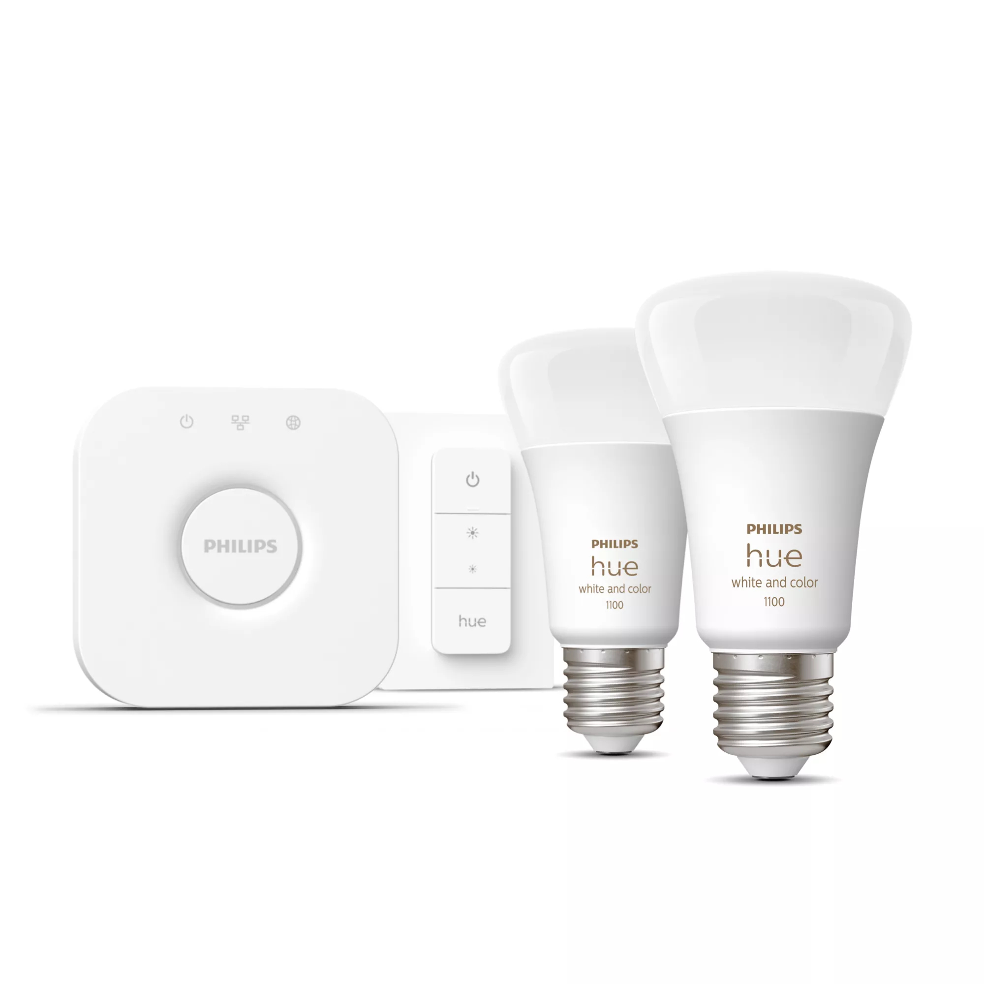 Philips by Signify Philips Hue White and colour ambience Starter kit: 2 E27 smart bulbs (1100) + dimmer switch – image 2