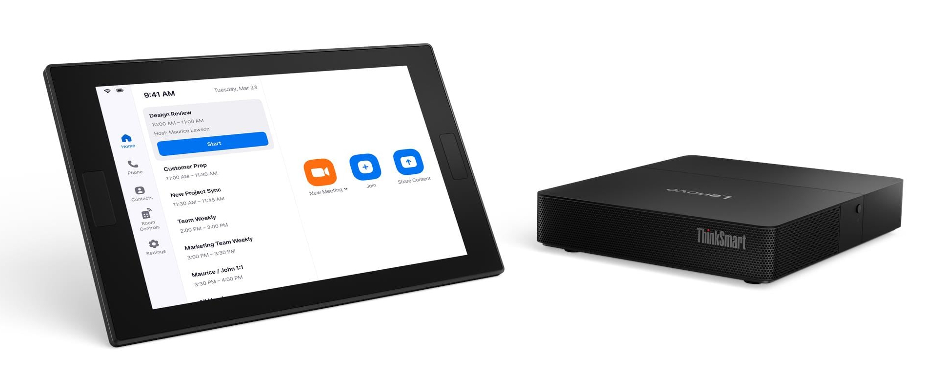 Lenovo ThinkSmart Core Gen 2 - Video conferencing kit (touchscreen console, compute system) - with 3 Years Lenovo Premier Support + 3 Years Lenovo Software Maintenance for Smart Office Solution - Certified for Zoom Rooms - black - power adapter included