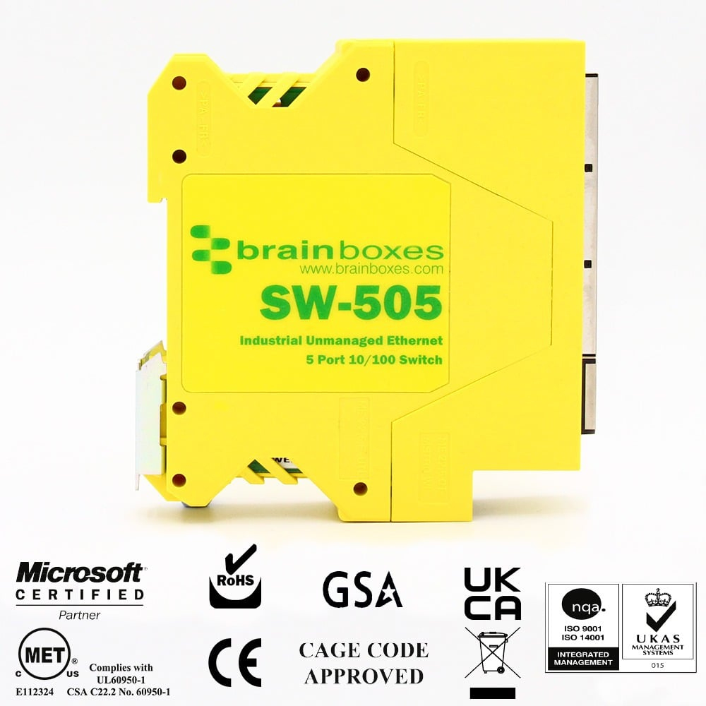 Brainboxes Industrial 5 Port 10/100 Ethernet Switch – image 2