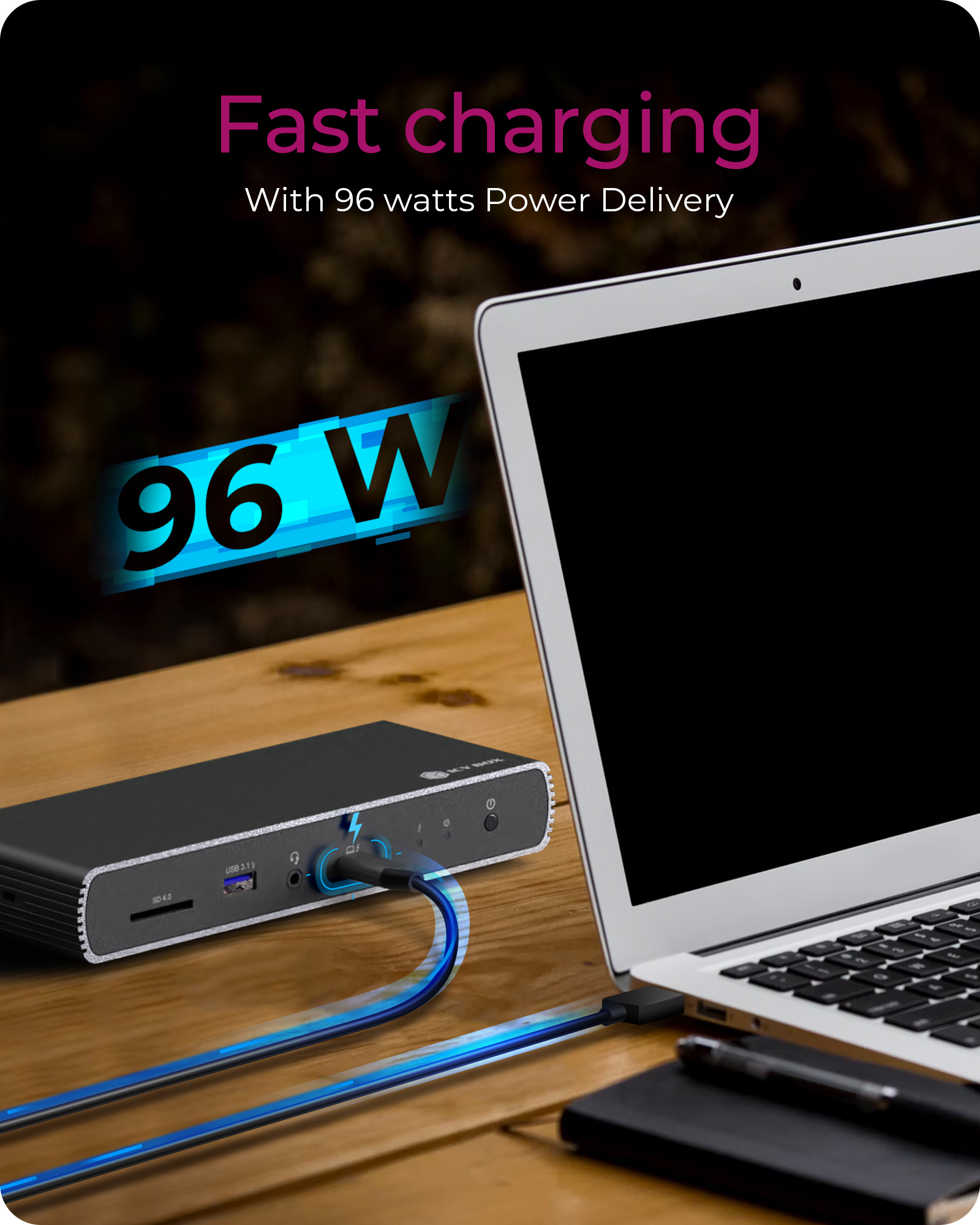 ICY BOX IB-DK8801-TB4 Wired Thunderbolt 4 Anthracite, Black – image 6