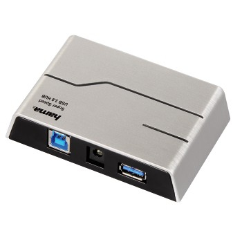 Hama 00039879 interface hub 5000 Mbit/s Black, Silver – image 2