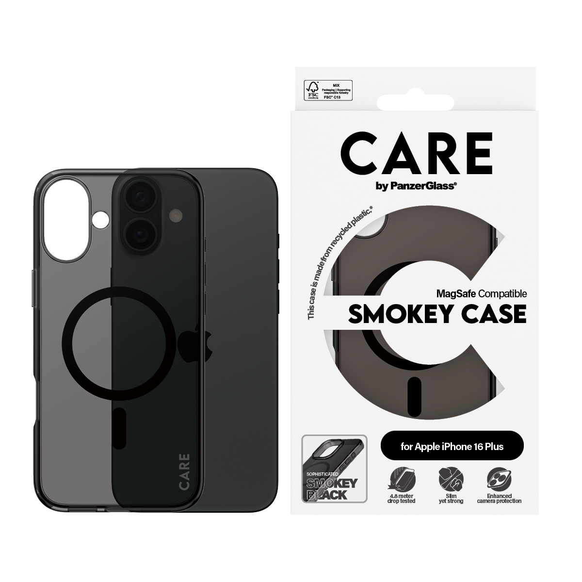 PanzerGlass CARE™ by PanzerGlass® Smokey Case w. Black MagSafe iPhone 16 Plus – image 2