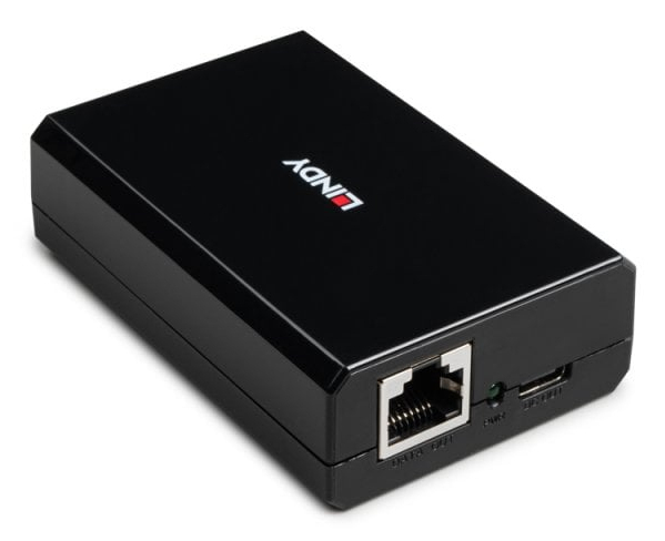 Lindy 73474 séparateur voix-données Connexion Ethernet, supportant l'alimentation via ce port (PoE) Noir