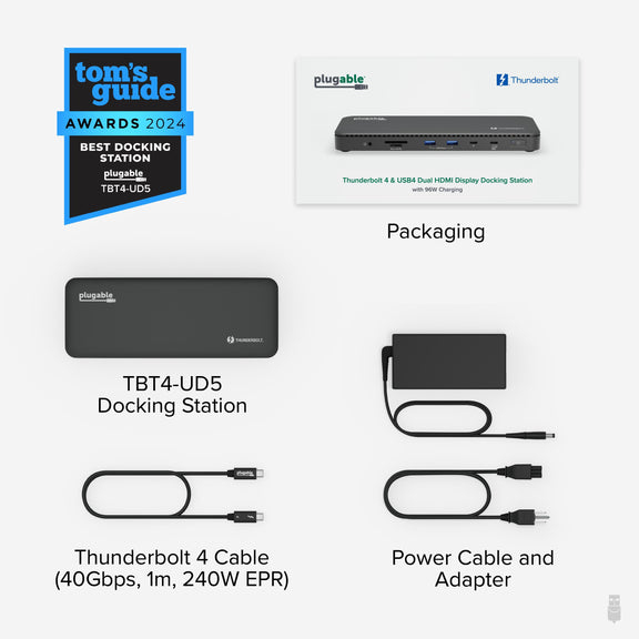 Plugable Technologies TBT4-UD5 laptop dock/port replicator Wired USB 3.2 Gen 2 (3.1 Gen 2) Type-C Black – image 7