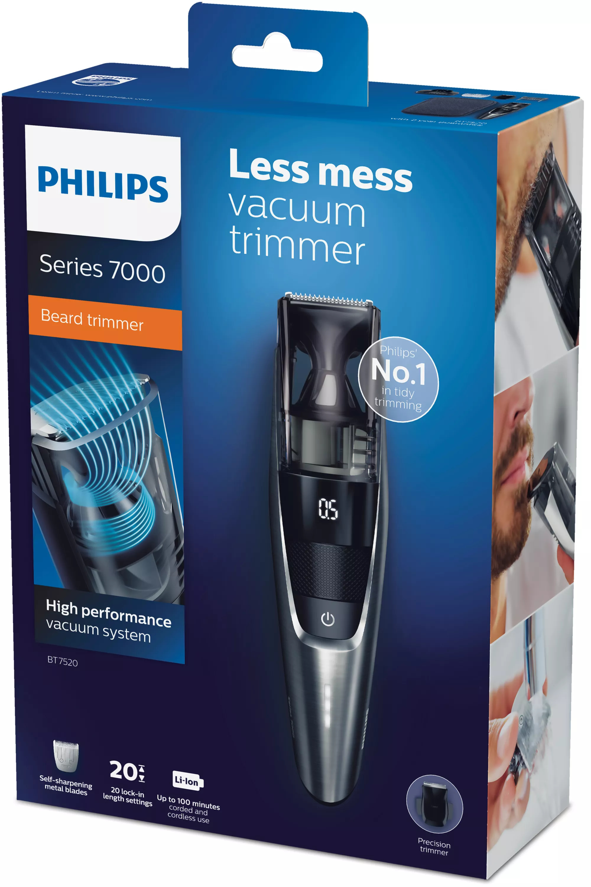 Philips BEARDTRIMMER Series 7000 Vacuum Beard Trimmer BT7520/15 – image 2